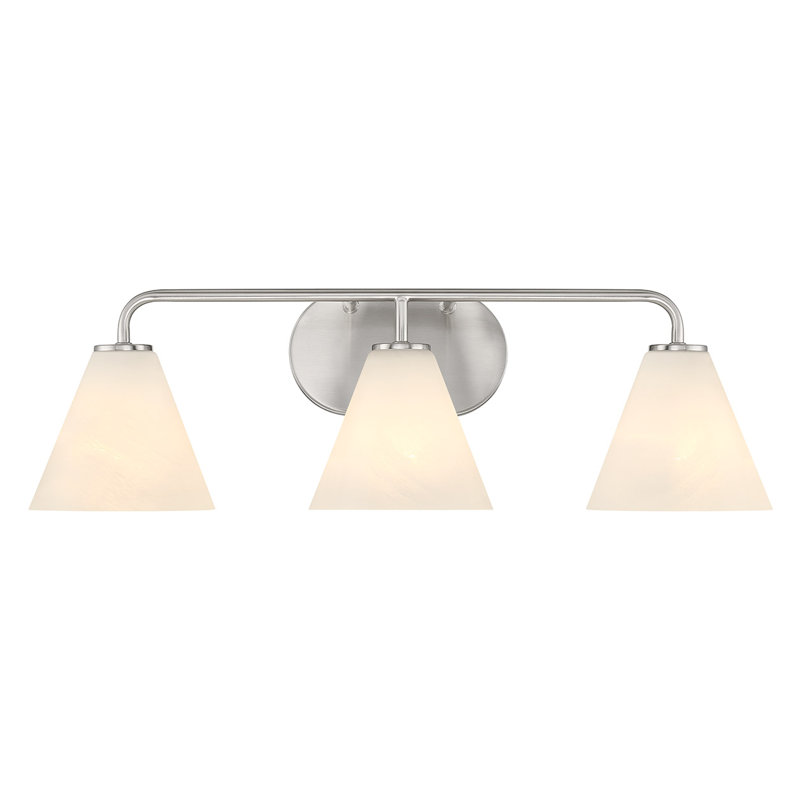  Falbo 3-Light Bathroom Vanity Light in Satin Nickel, 3 Lights, Satin Nickel