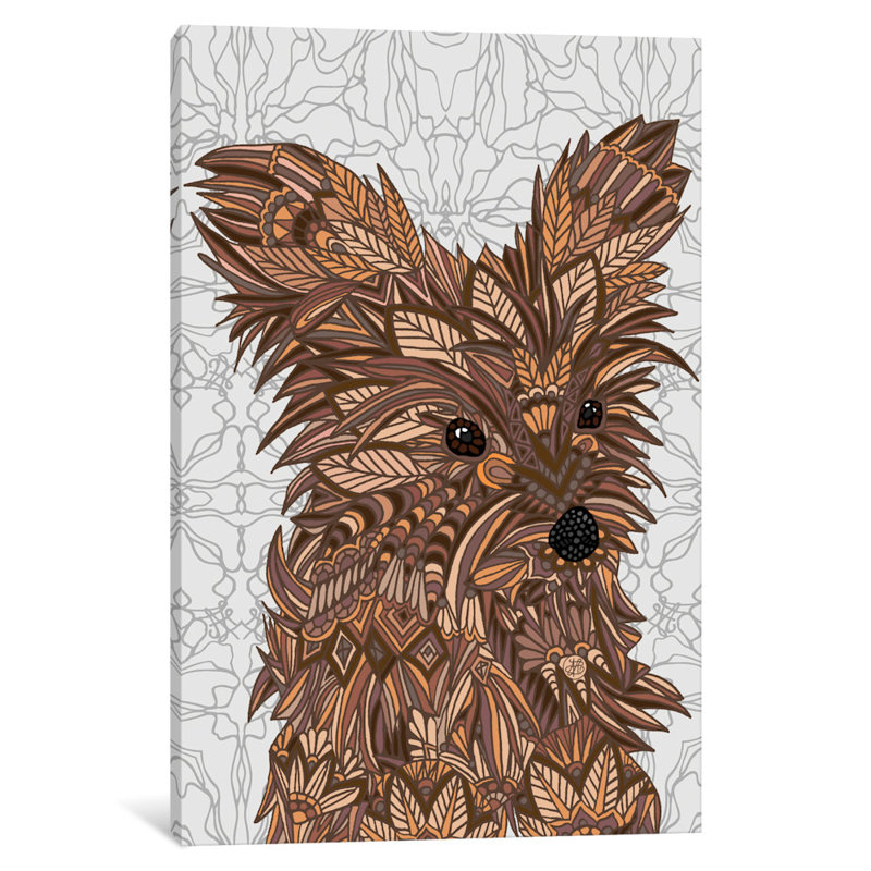 Jolie yorkie, impression sur toile tendue, H 12 po x l 8 po x P 0,75 po