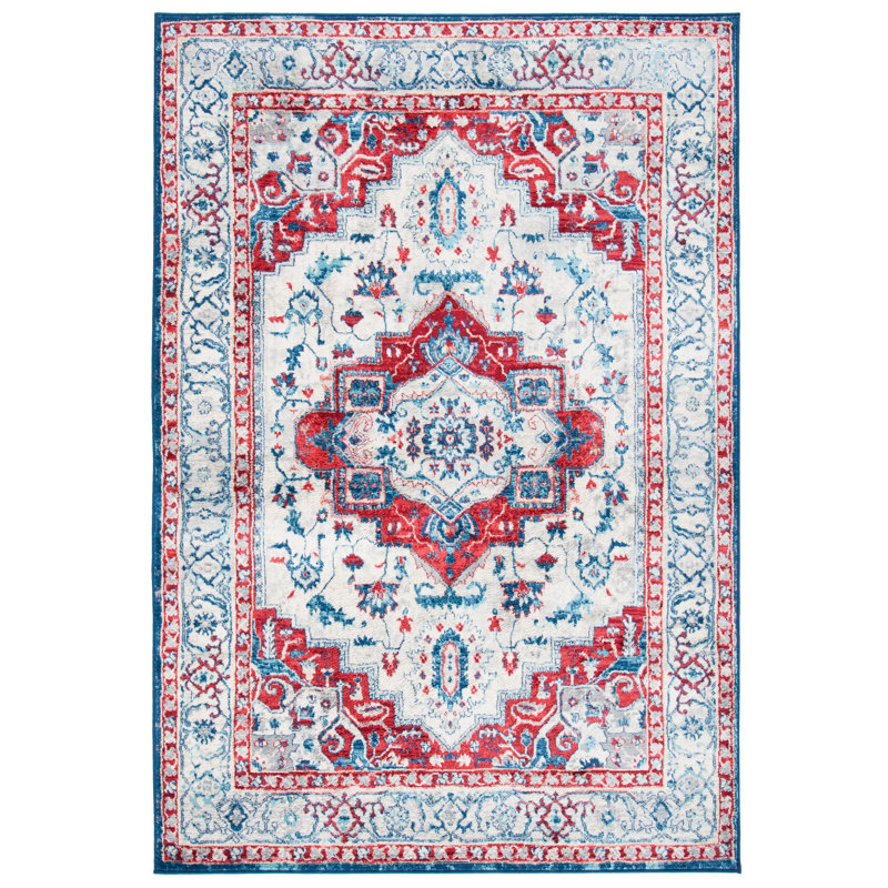 Aurich 851 Area Rug In Beige / Red, Rectangle 3' x 5'