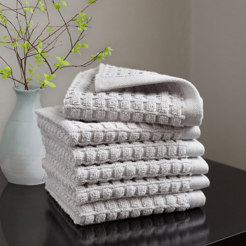 DKNY Quick Dry 6 Piece Set, Gris, Gant de toilette - paquet de 6