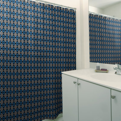 Rideau de douche simple hexagonal classique