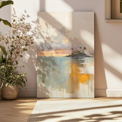 Golden Waves at Sunset III Canvas Print