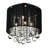 4 Light 10in Flush Mount Chrome Frame & Black Shade with Crystal Drops-572739505