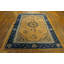 Antique Chinese Classic Floral Medallion Peking Wool Pile Yellow Rug