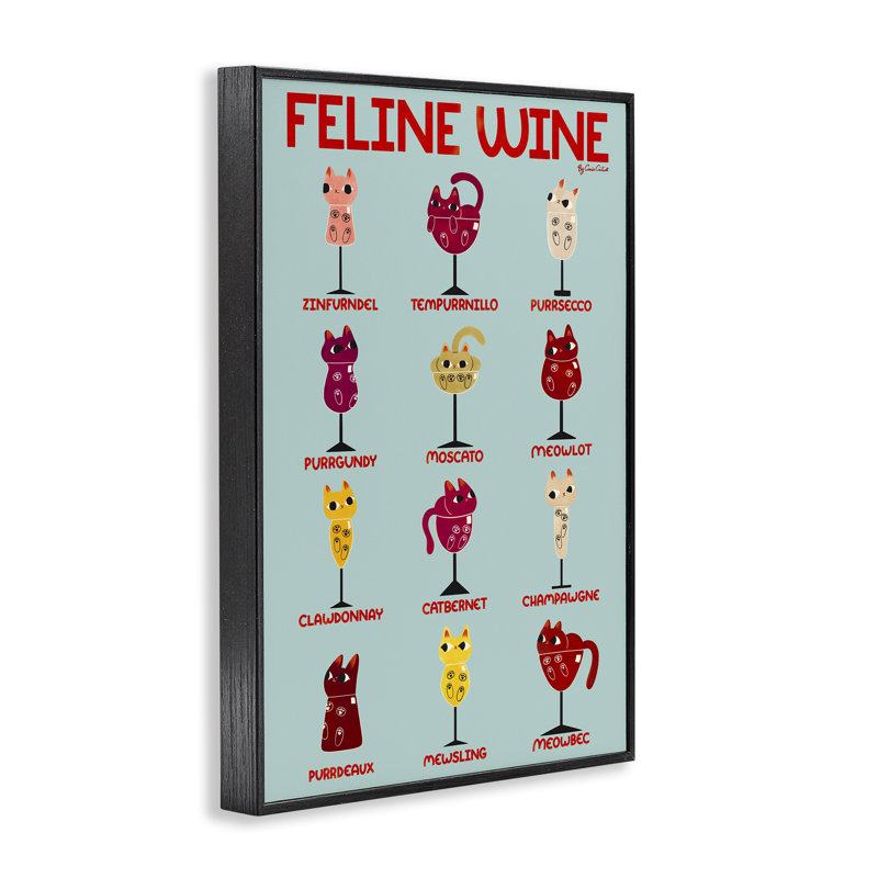 Giclée encadrée «Clever Feline», par Carrie Cantwell, H 18 po x l 12 po, Giclée encadrée noir minuit