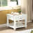 White Washed End Table with Bottom Shelf