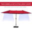 Parasol de patio extérieur 15 'à double face - Parasol de marché rectangulaire en acier. Blocage de qualité, contrôle facile, rouge vin pour terrasse de piscine,