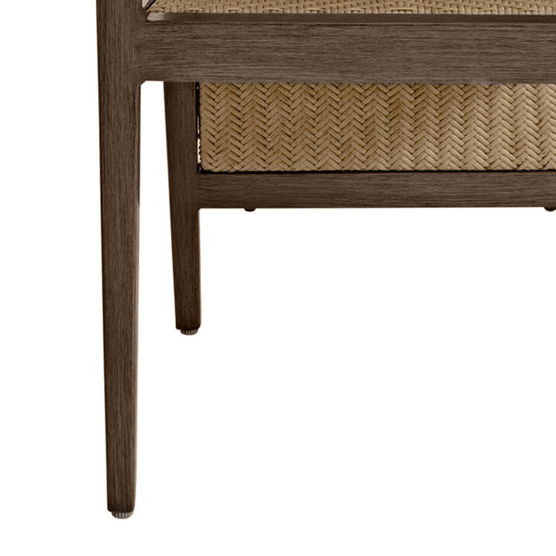 Chaise avec accoudoirs en aluminium Savannah - Chêne / Raphia