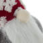 Fabric Gray Body Standing Gnome Snowflake Pattern Hat Set of 2 9.7" x 4.7" x 17.7"H Red/White