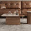 Ensemble de tables basses carrées en noyer et en bois manufacturé
