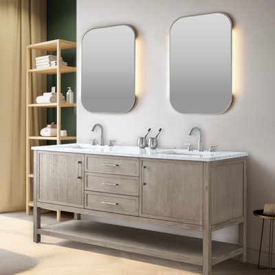 Stratford 72'' Double Bathroom Vanity with Engineered Stone Top