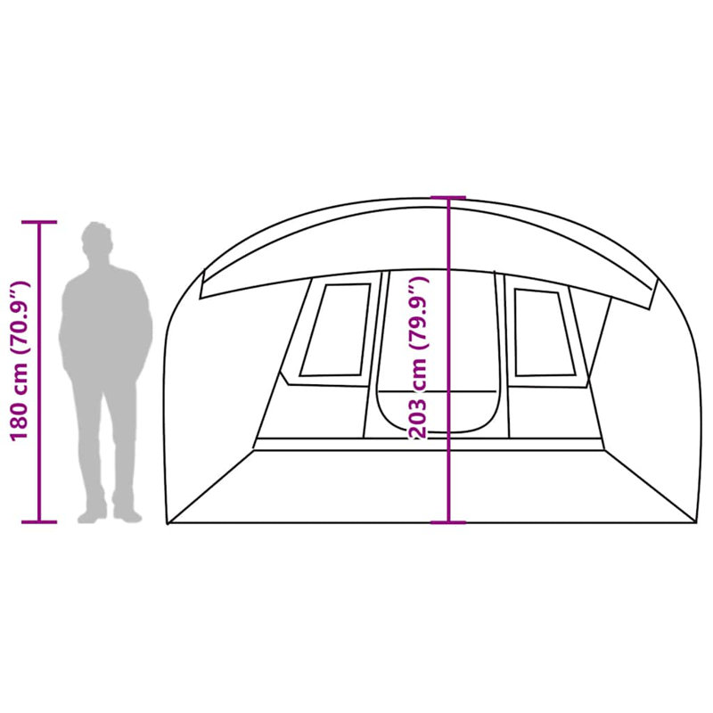 Tente de camping pour 5 personnes Vidaxl, Vert