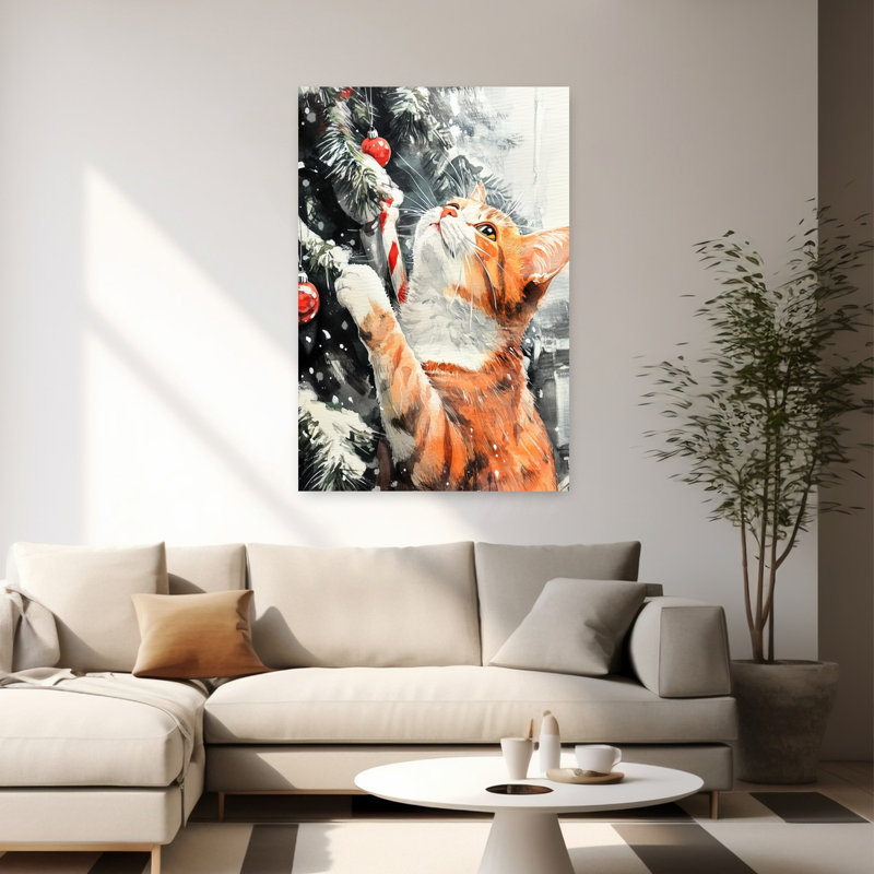 Arbre de Noël contemporain curieux, H 60 po x l 40 po
