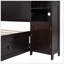 Lit double en bois avec armoire et tablette tout-en-un