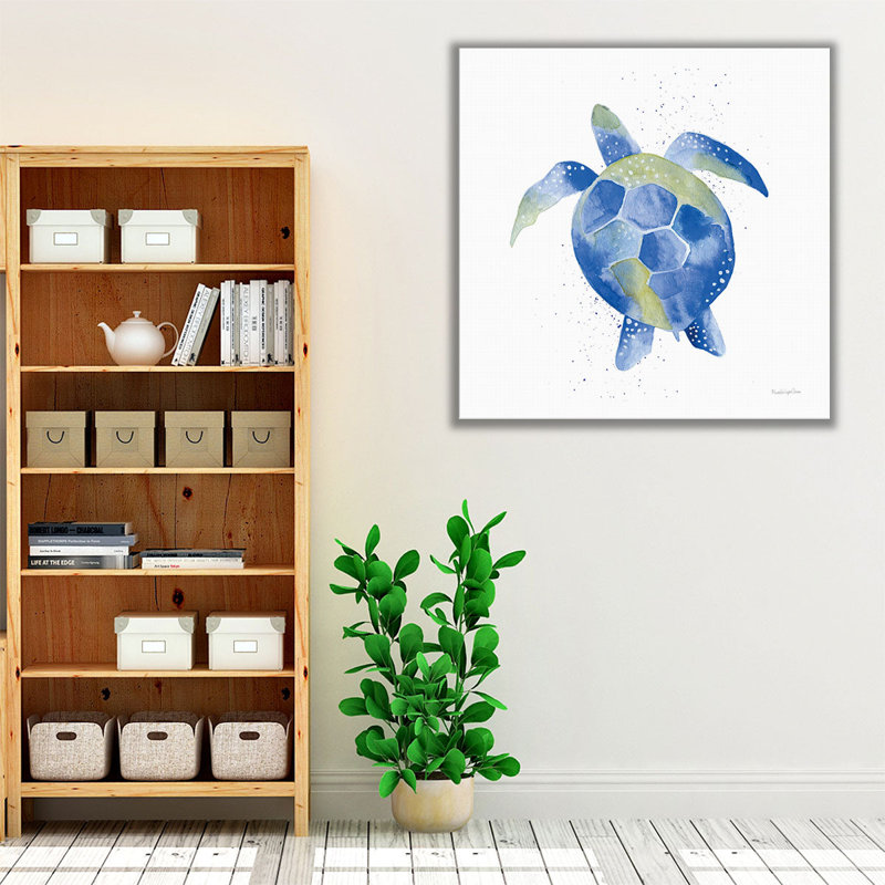 Tortue de mer - reproduction d'art sur toile, H 20 po x l 20 po