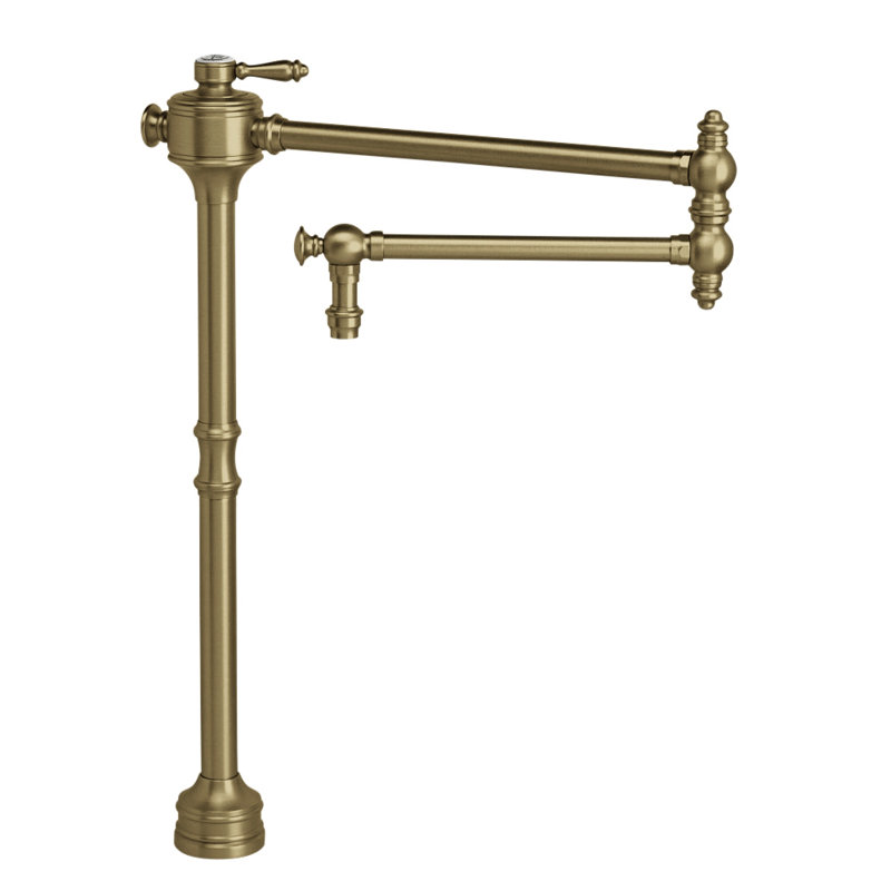 Traditional Counter Mounted Potfiller - Lever Handle, Antique Brass