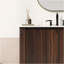 Meuble-lavabo moderne de 36 po avec lavabo rectangulaire en céramique, armoire de salle de bain avec grand espace de rangement et portes à fermeture en douceur à 45 degrés, 1 tablette ouverte en bas, brun foncé