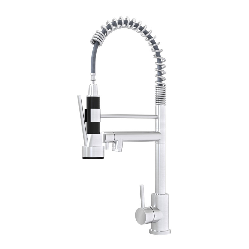 Sleek Modern Bathroom Faucet - Brushed Nickel, Crafted With Stainless Steel 304 Nickel Sink 304, For A Stylish And Functional Kitchen