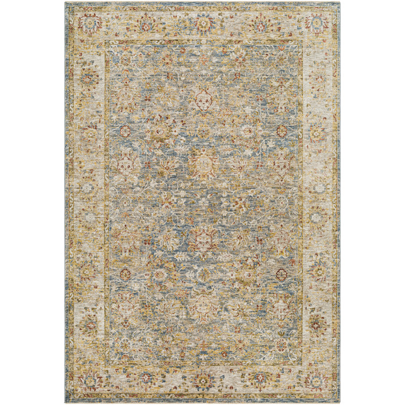 Tapis oriental en polyester tissé à la machine en brun, Rectangle 2 pi x 3 pi