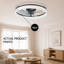 Ventilateur de plafond encastré noir de 20 po avec éclairage, profil bas, application et télécommande, moteur à courant continu silencieux à 6 vitesses, DEL à intensité variable pour la chambre à coucher-295176454-295176451-290089828
