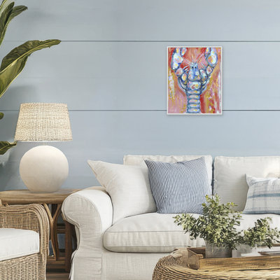 Funky Vibrant Lobster Framed Giclee, design by Estelle Grengs