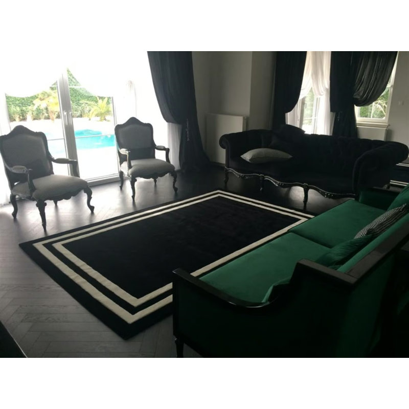 Viscose Striped Indoor Rug, Rectangle 2 pi 11 po x 4 pi 11 po