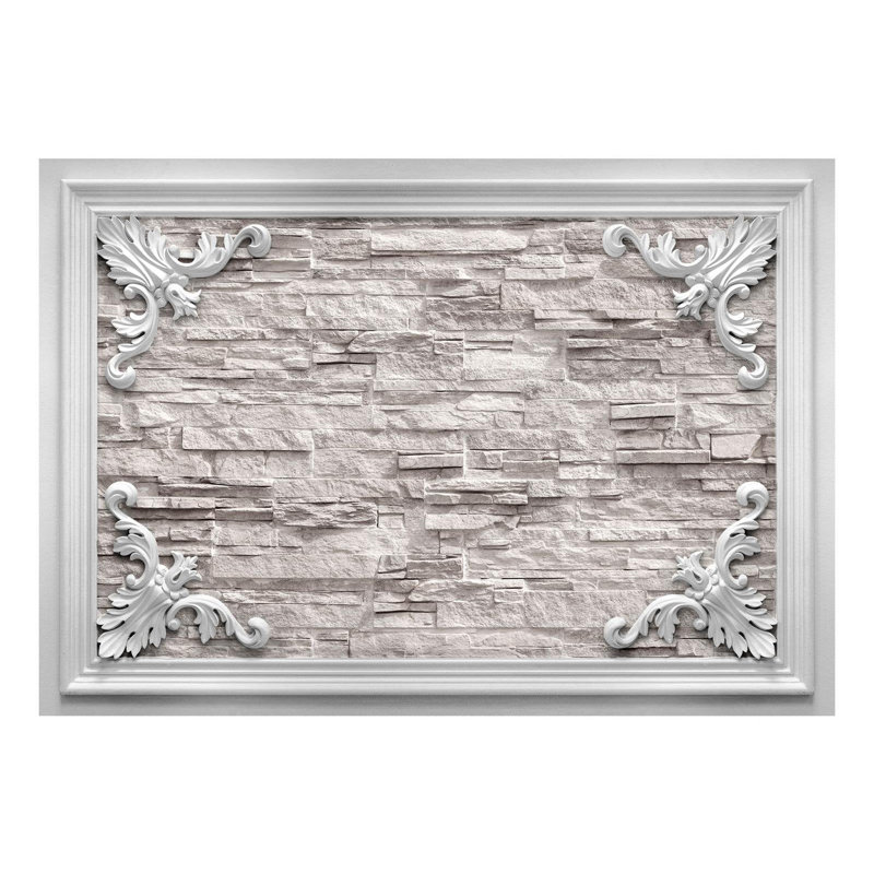 Murale brique dans un cadre Dawnta, Beige, L 41 po x l 59 po