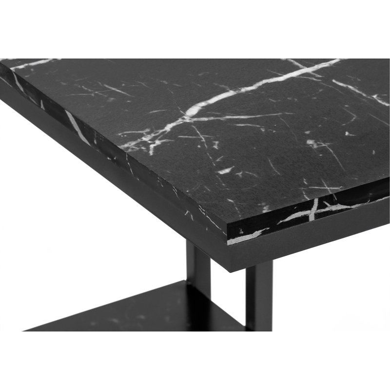 End Table, Side Table, Living Room Small Table, Metal Frame Nightstand With Shelf, Indoor End Table For Living Space, Black