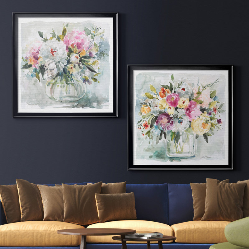 Casual Arrangement I - Ensemble de 2 reproductions d'art encadrées, H 26,5 po x l 53 po, Noir