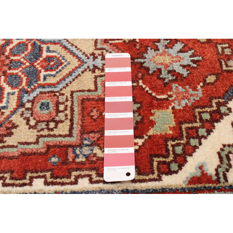 Tapis de couloir unique en laine noué à la main de style nouvel âge 2 pi 6 po x 11 pi 10 po Tereso brun foncé / cuivre foncé / bleu marine foncé