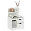Demonia Bedside Table Small Bedside Cabinet, 2 Drawers, White