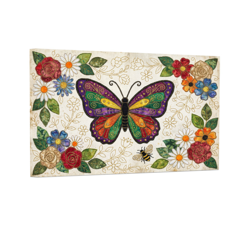 Animaux, motif de jardin floral avec motif de papillons