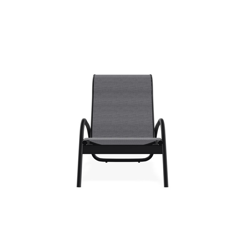 Chaise longue de jardin empilable en aluminium Gardenella, Noir, Étain Augustine