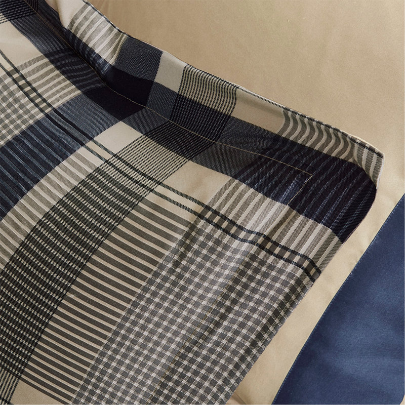 Ensemble d'édredon simple à carreaux avec draps, Édredon pour lit simple + 7 pièces supplémentai