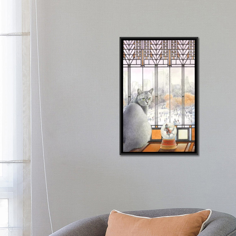 «New Year with Mumu», impression sur toile, H 26 po x l 18 po x P 1,5 po, Toile encadrée noire, Pas de tapis