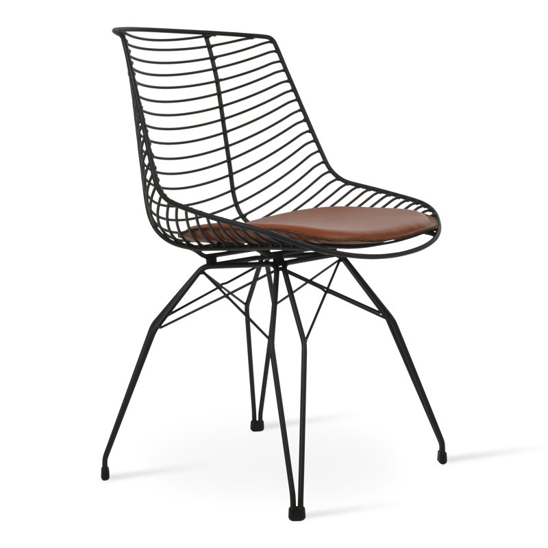 Chaise en métal Tiger, Cannelle, Noir
