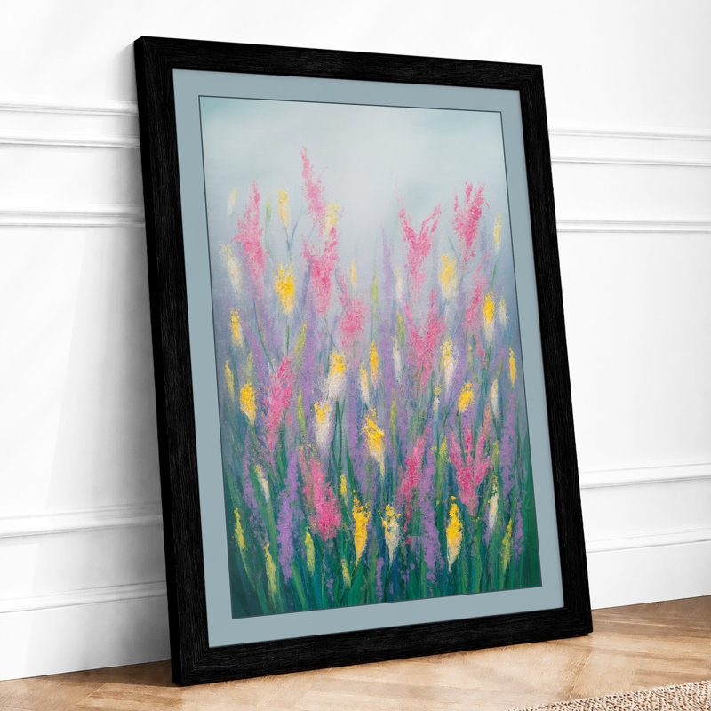 Wildflower Meadow Botanical - Framed Print, A3 - 42.0 x 29.7 cm, Black