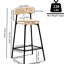 2 tabourets de comptoir en corde de papier tissés à la main. Style Chaises de bar pour appartement. Structure en métal noir, siège blanc crème. Et fonctionnelle à la maison. Polyvalent. Facile à installer-117950864