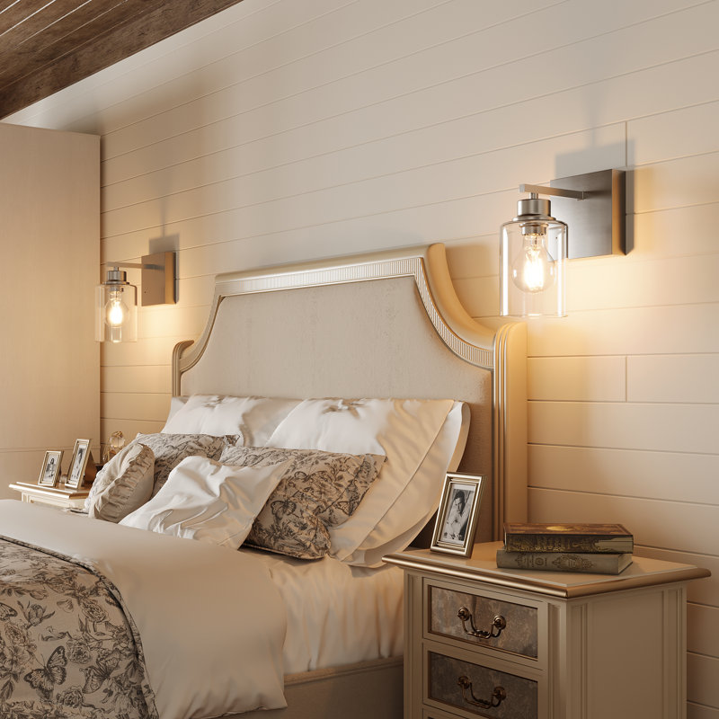 Rechargeable Iron Armed Sconce With Remote And Bulb Included, Brushed Nickel