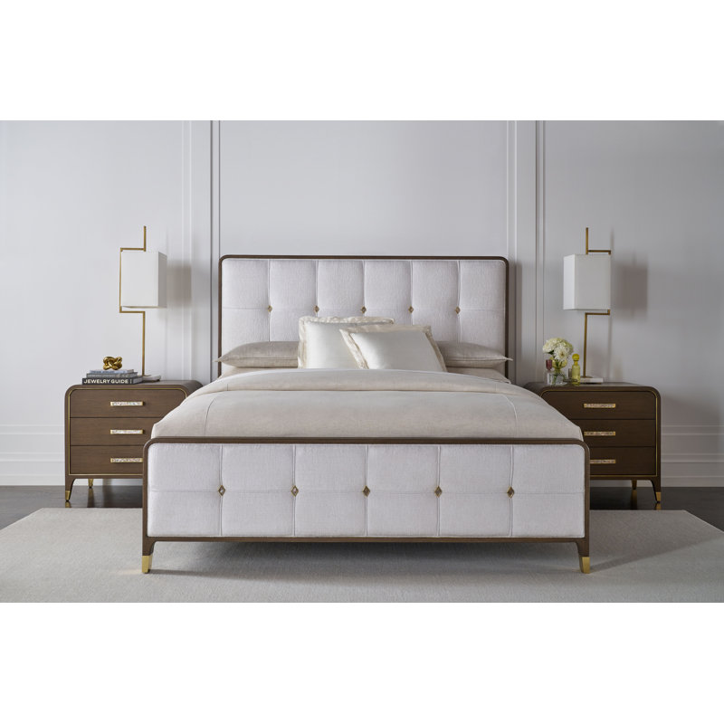 Judith Leiber Couture 3 - Drawer Nightstand, Gold/Gray/Martini