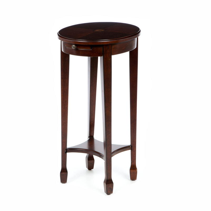 Arielle Round 12.5"W Side Table, Chestnut Burl