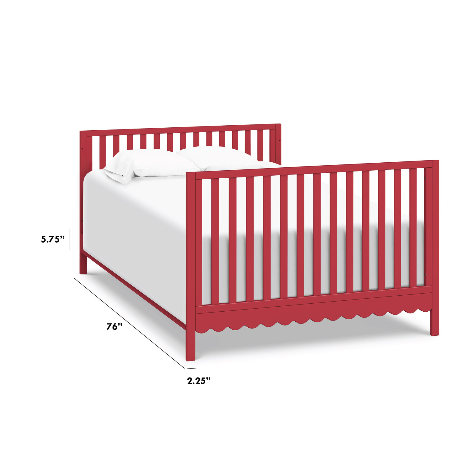 Full Bed Conversion Rails, Strawberry Red