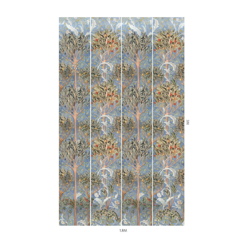 EARTHLY PARADISE Wallpaper - Celestial Blue 9'10" - full height wallpaper