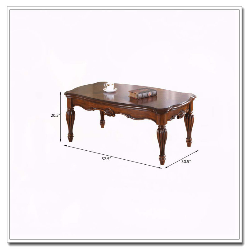Cherry Rectangle Coffee Table With Turned Legs
