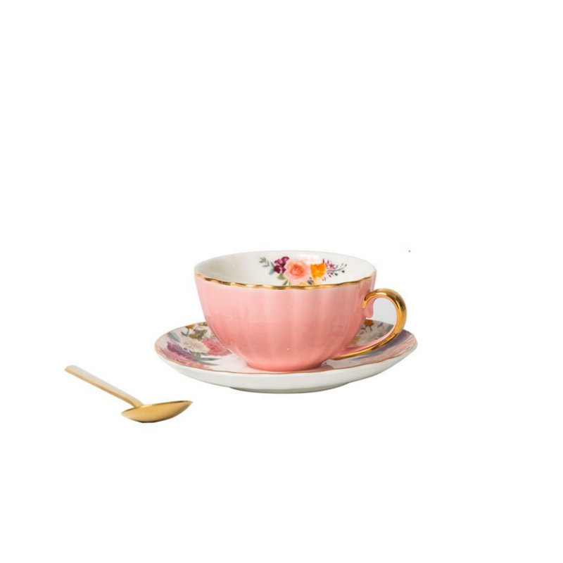 Ensemble de 3 tasses à espresso avec petite tasse à café avec poignée, Rose