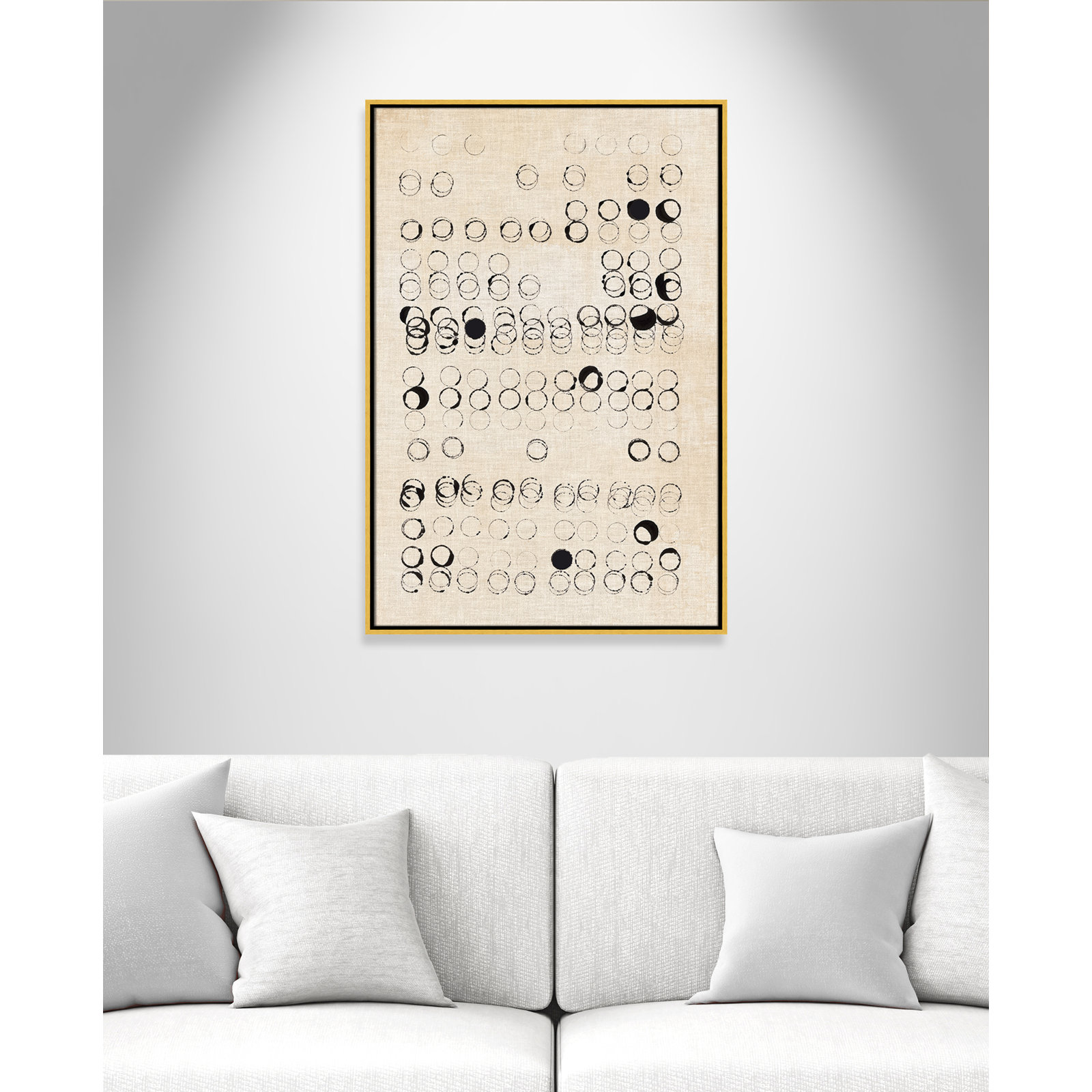Dots and Dots Print by , 37.5" H x 25.5" W, Gold