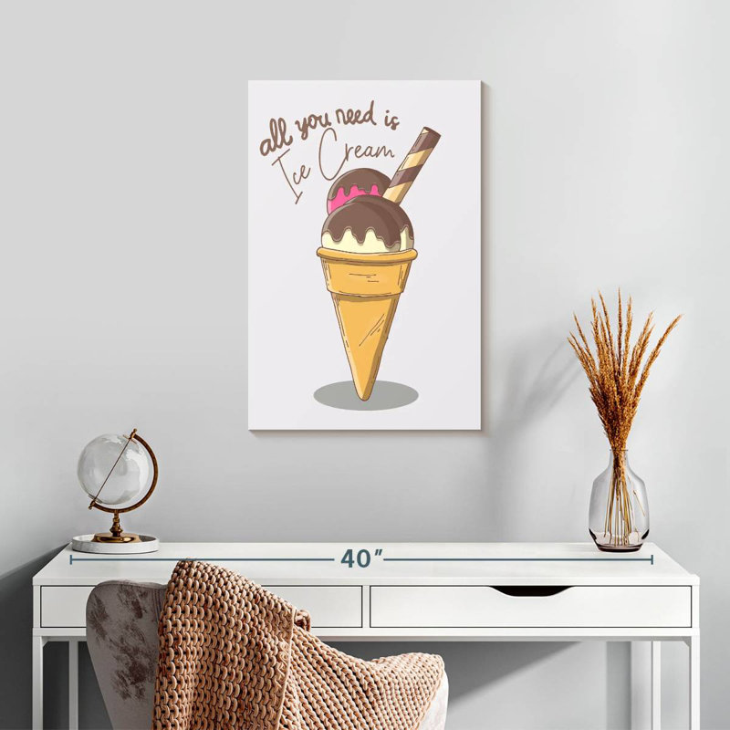 Yarlin All You Need Is Ice Cream, H 24 po x l 16 po
