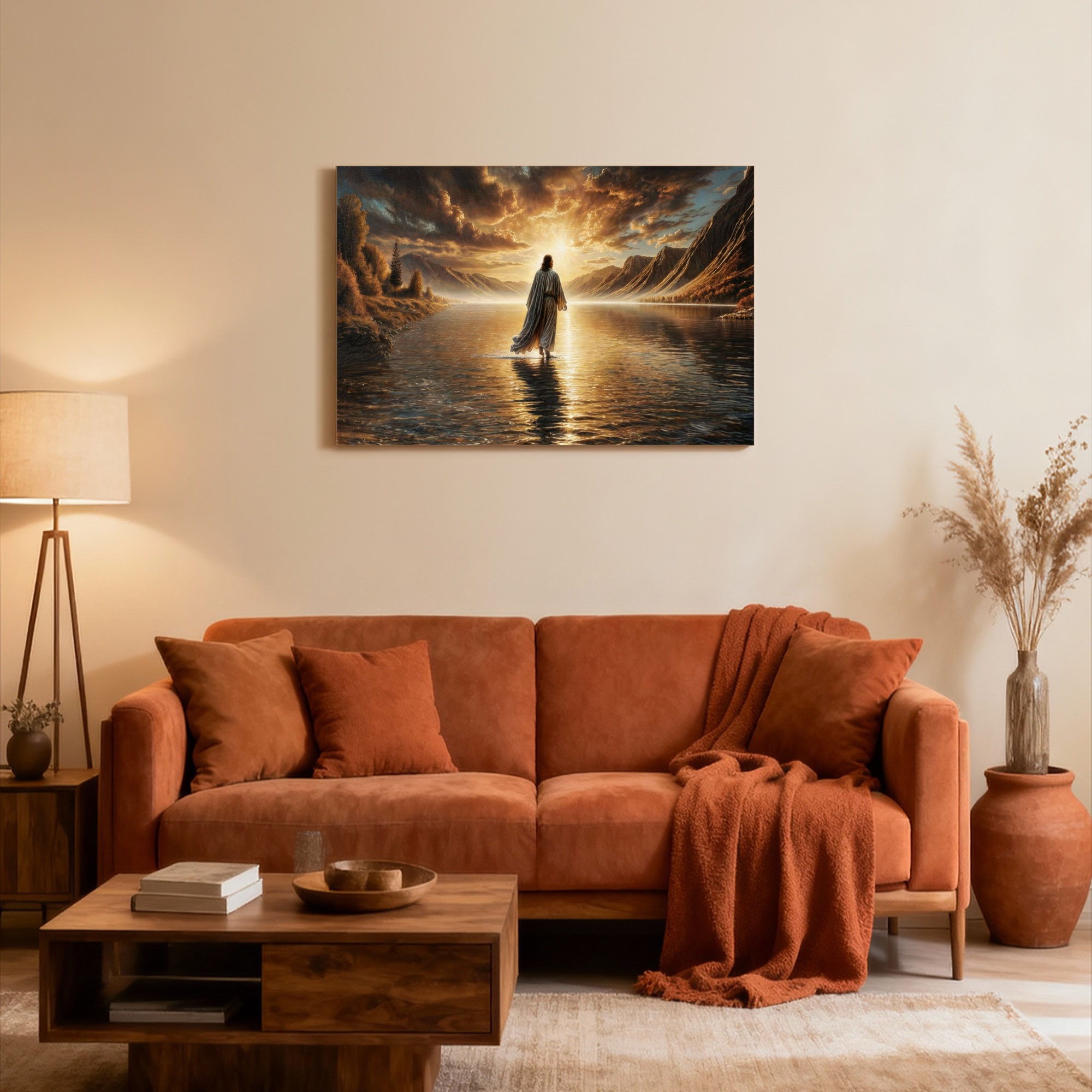 Red Barrel Studio® Jesus Walking On Water Canvas Wrapped Wall Art Oil ...