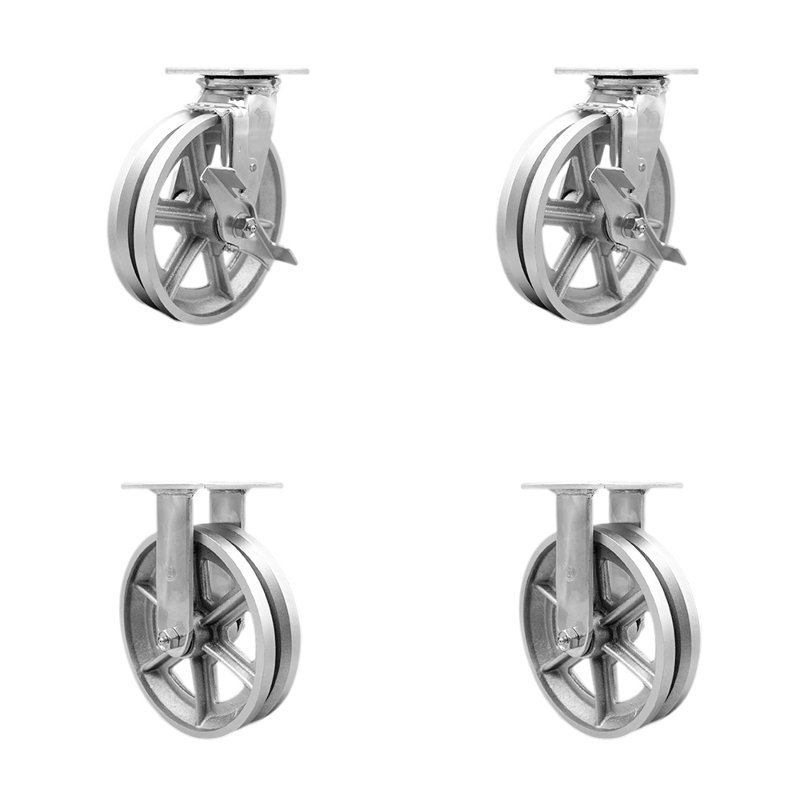 4 Piece Semi Steel Caster Set