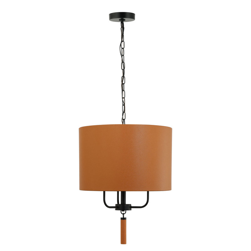 Secret Agent 3-Lt Pendant - Black/Camel Leather, Black, Camel